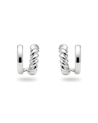 Silver Twist Double Hoops
