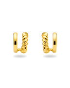 Golden Twist double hoops