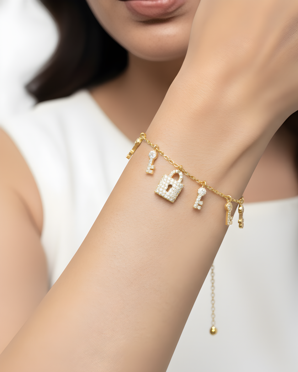 Lock & Key Charm Bracelet