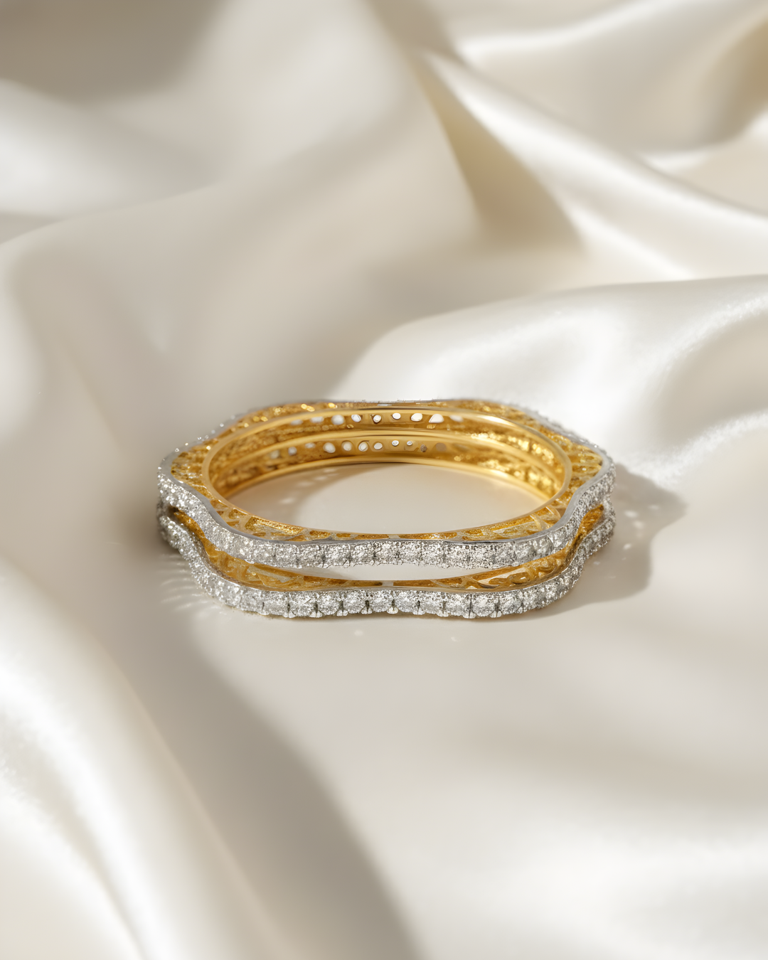 pave wave bangle