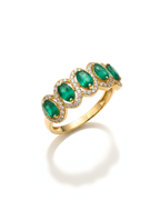 The Green Oval Halo Ring