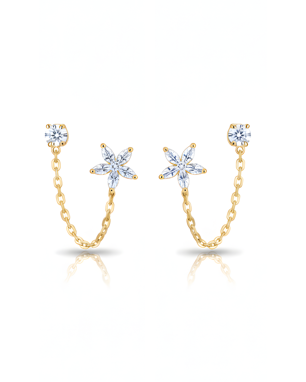 Iris Floral Chain Earrings