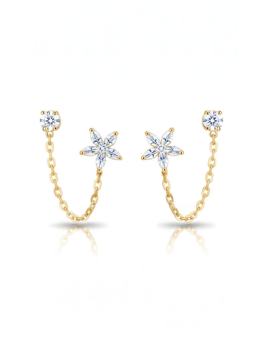 Iris Floral Chain Earrings