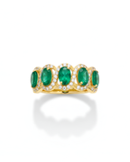 The Green Oval Halo Ring