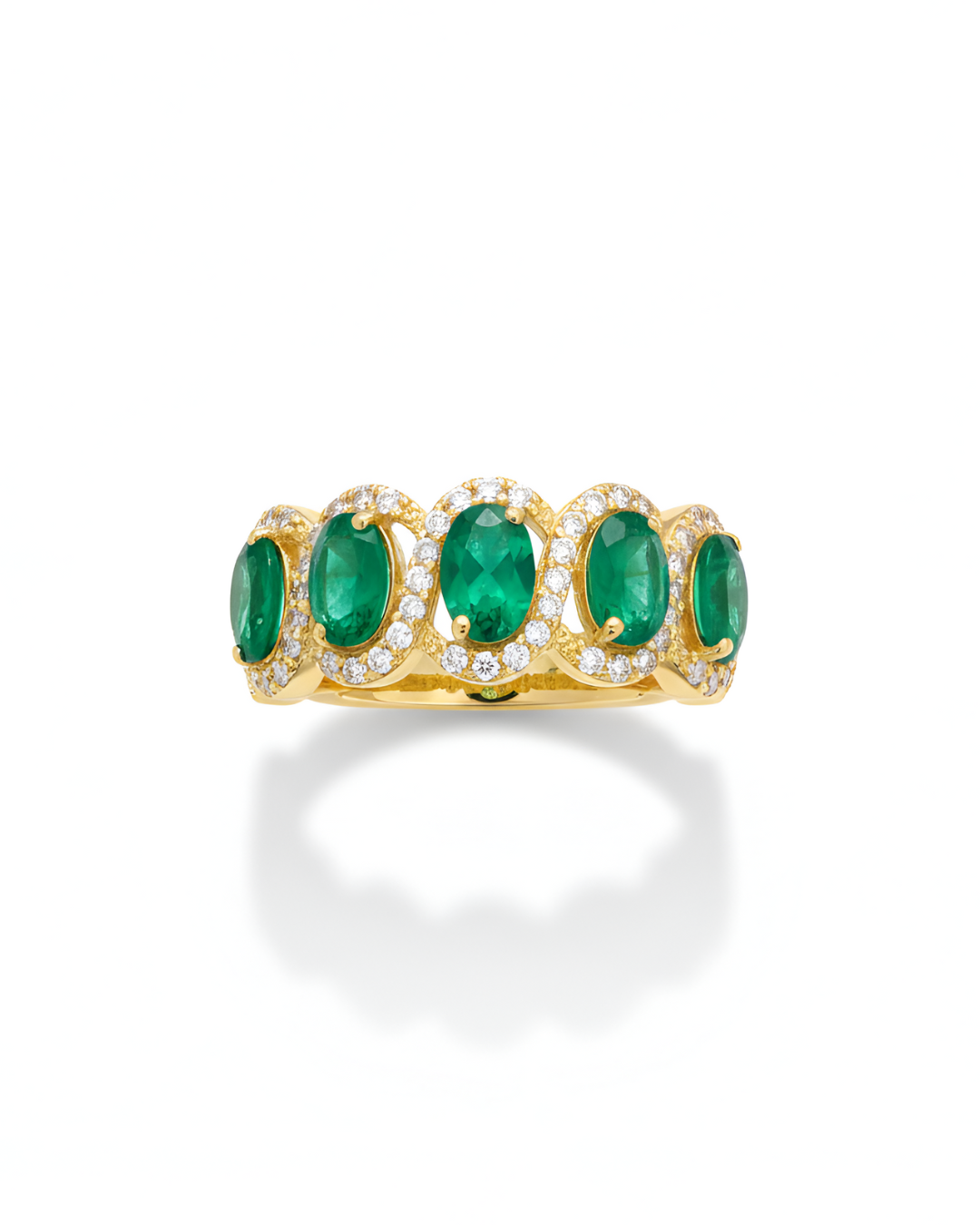 The Green Oval Halo Ring