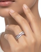 The Pink Pave Crossover Ring