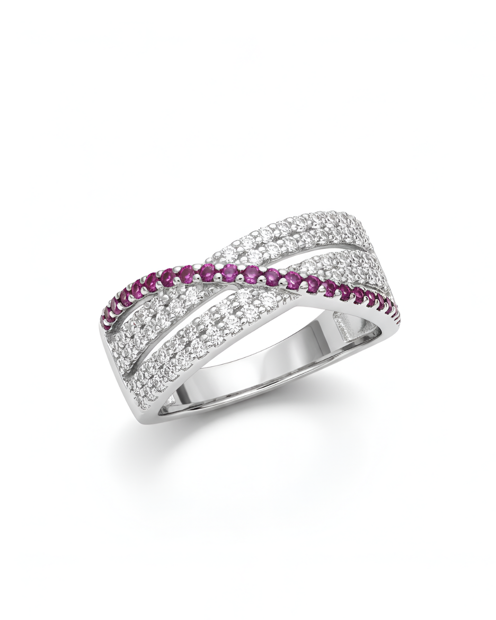 The Pink Pave Crossover Ring