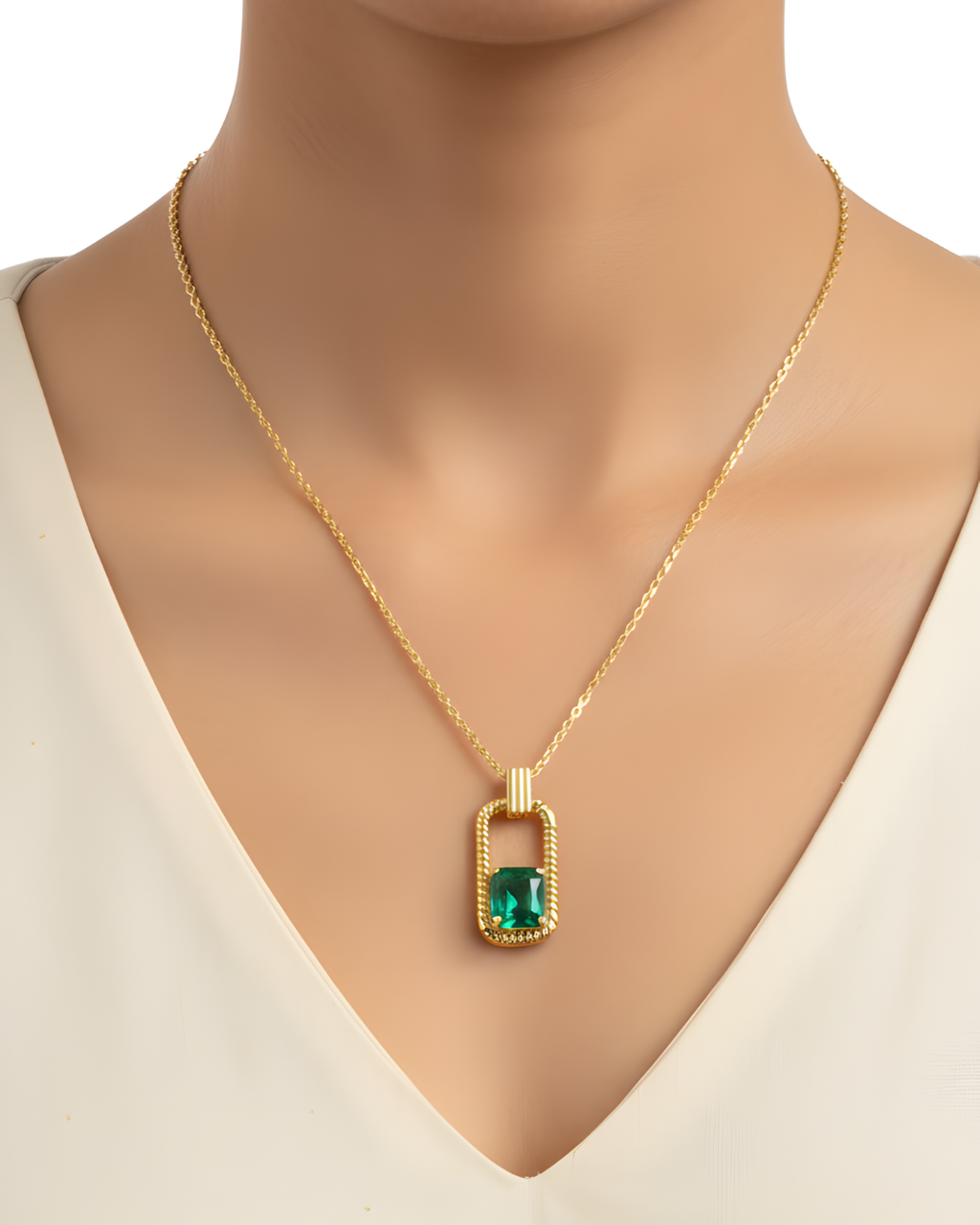 Emerald Frame Pendant