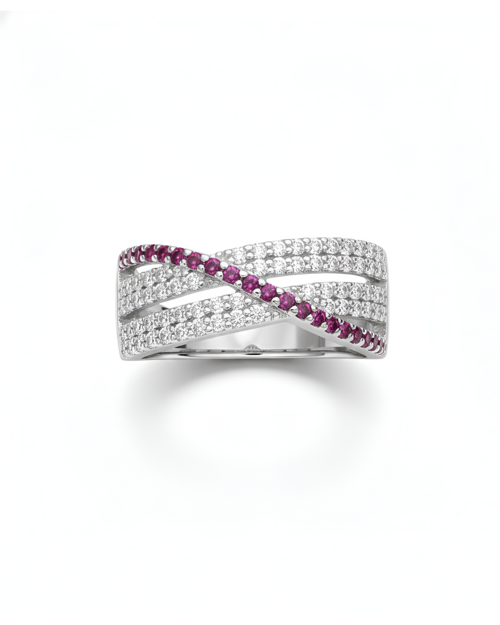 The Pink Pave Crossover Ring