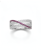 The Pink Pave Crossover Ring