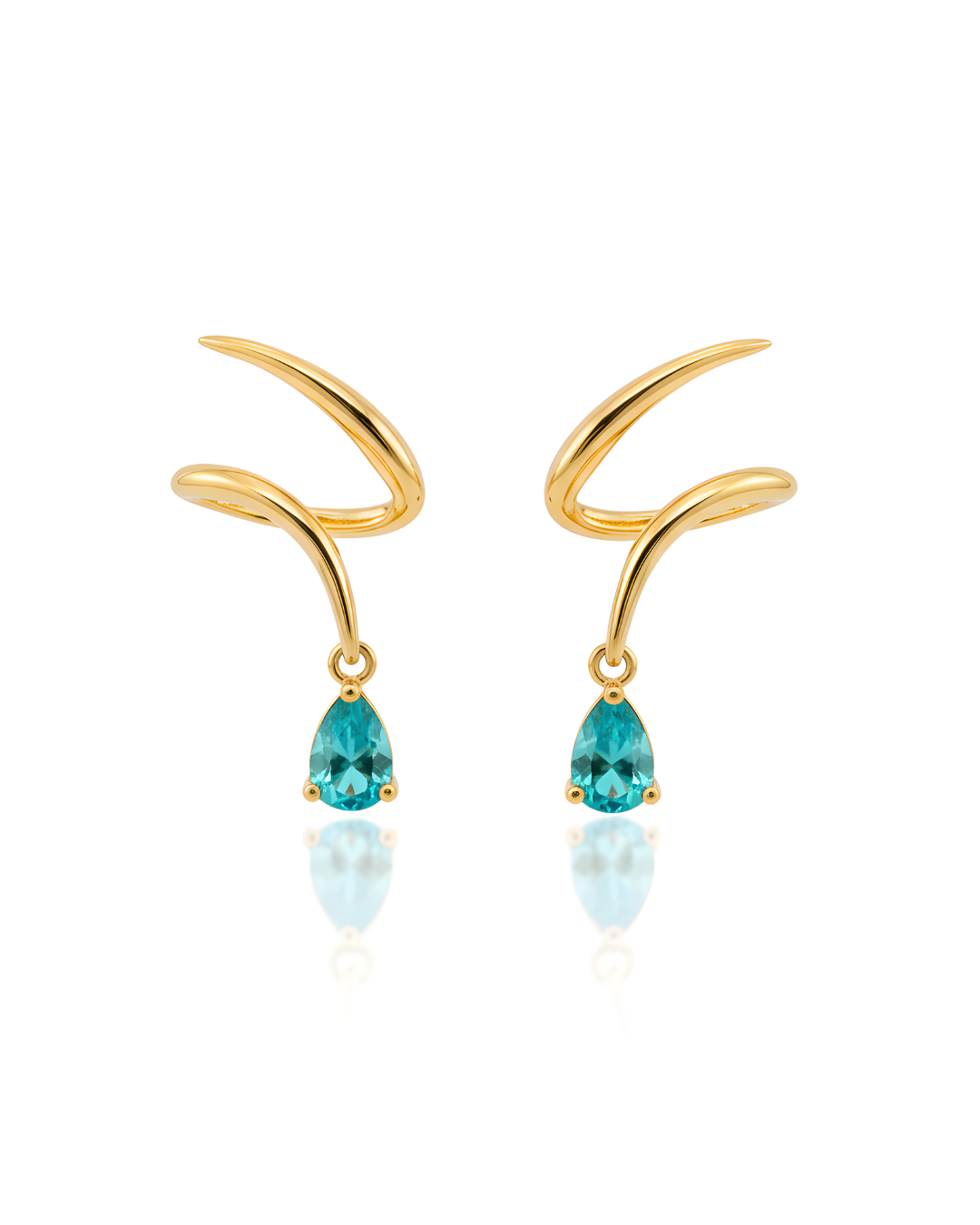 Azure Pear Cut Earrings