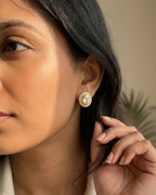 Oval Polki Studs