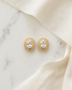 Oval Polki Studs