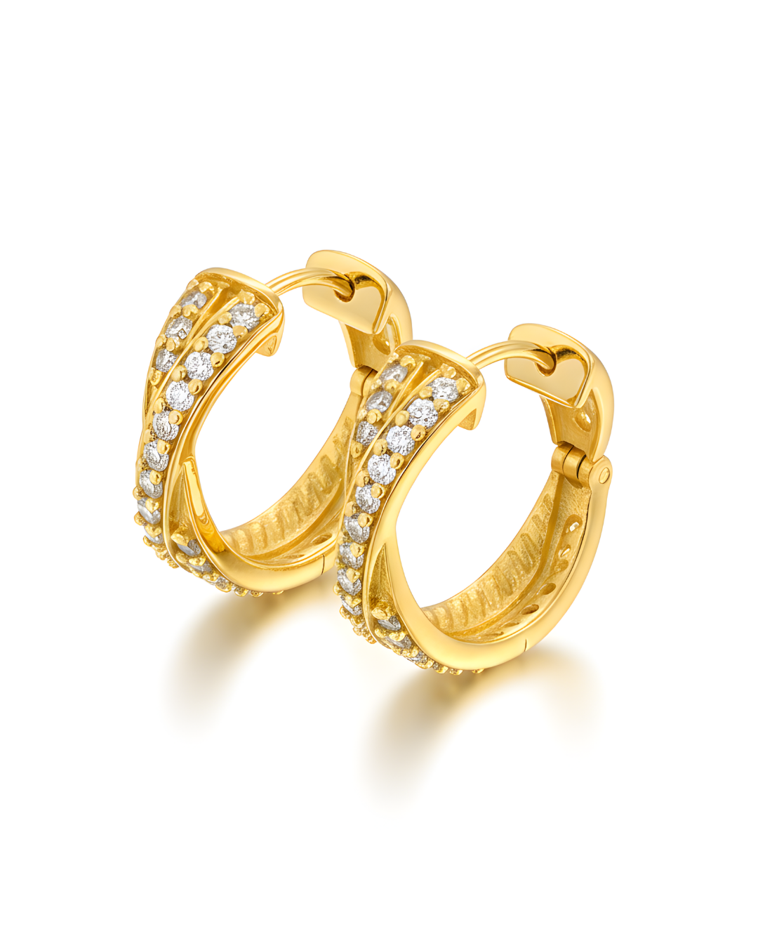 Golden Crossover Hoops