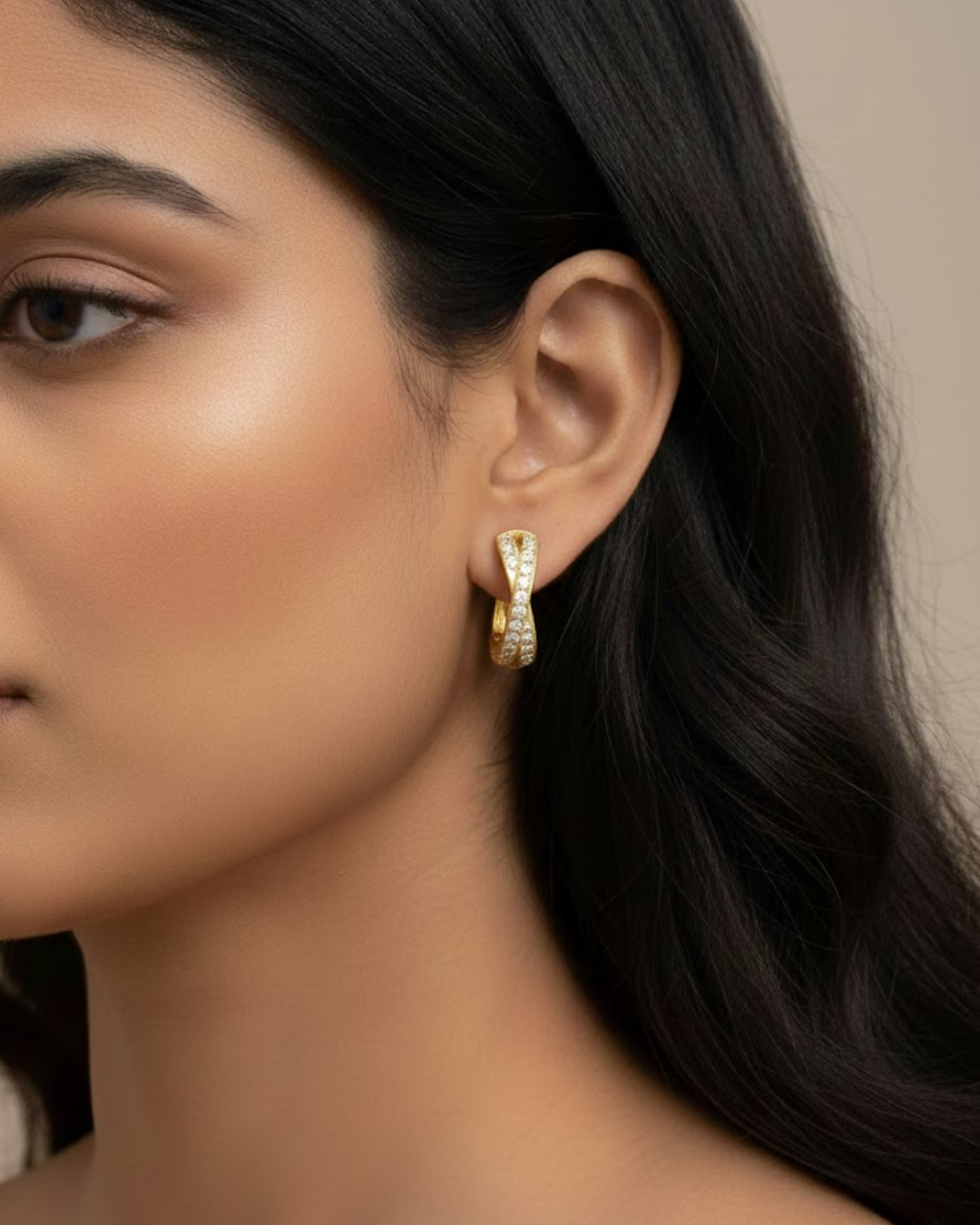 Golden Crossover Hoops