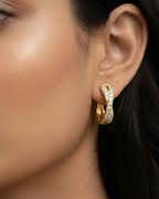 Golden Crossover Hoops