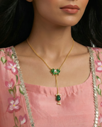 Vanya Lotus Lariat Pendant Necklace