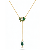 Vanya Lotus Lariat Pendant Necklace