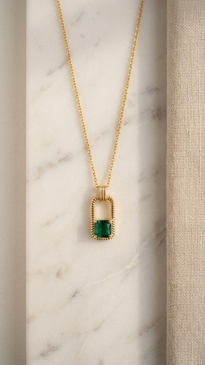 Emerald Frame Pendant
