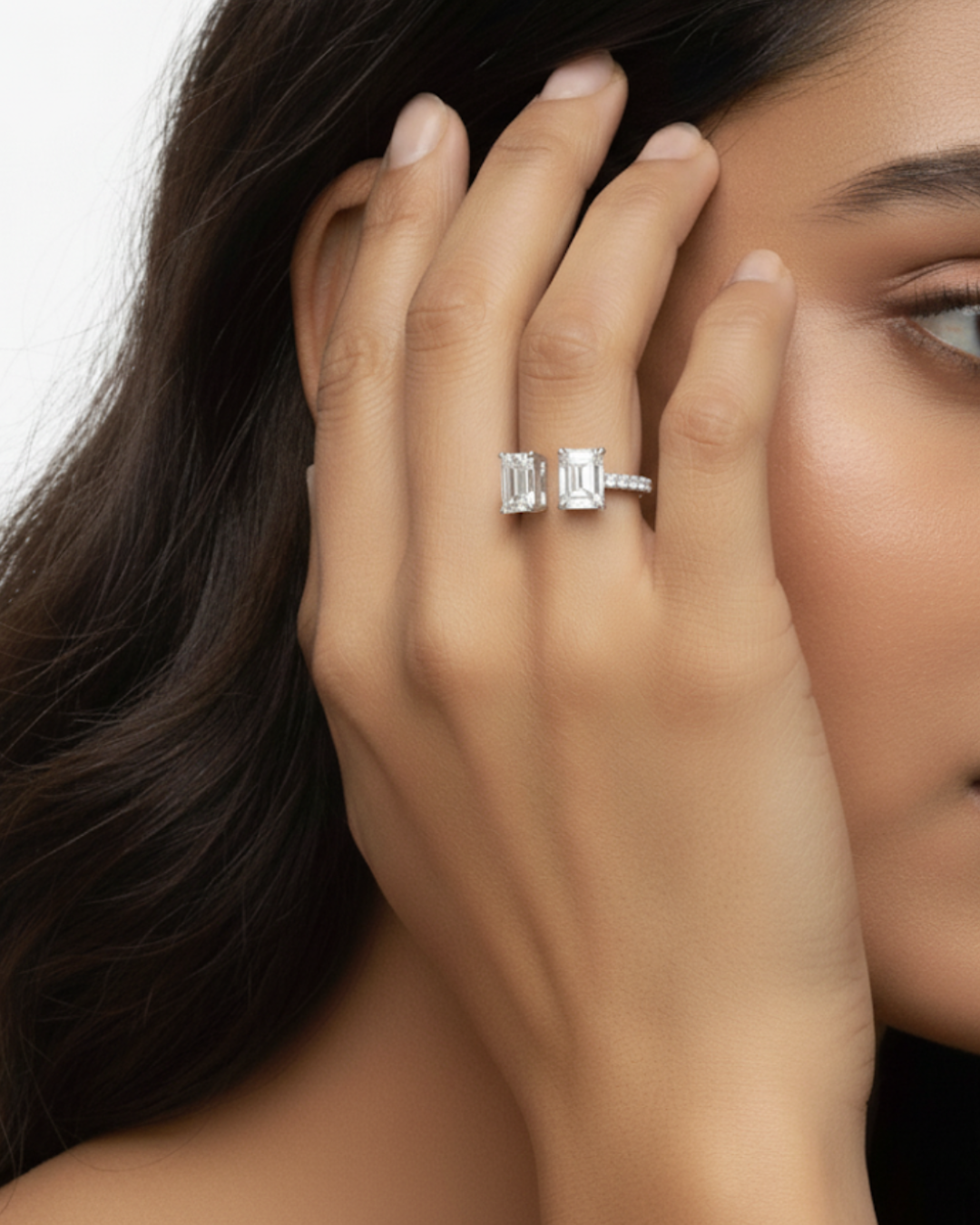 Twin Emerald Harmony Ring