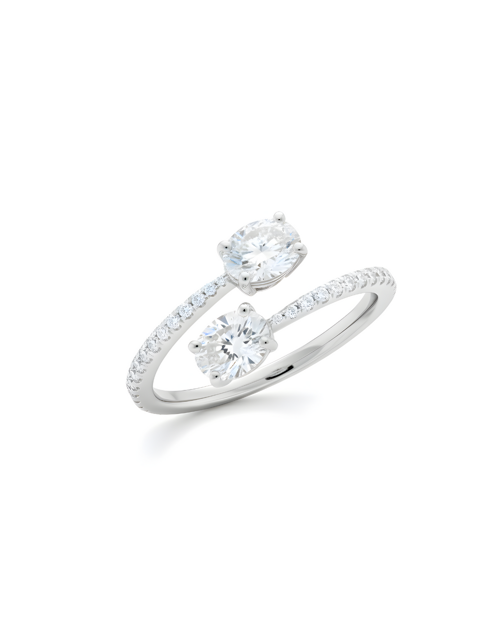 Double Oval Solitaire Ring