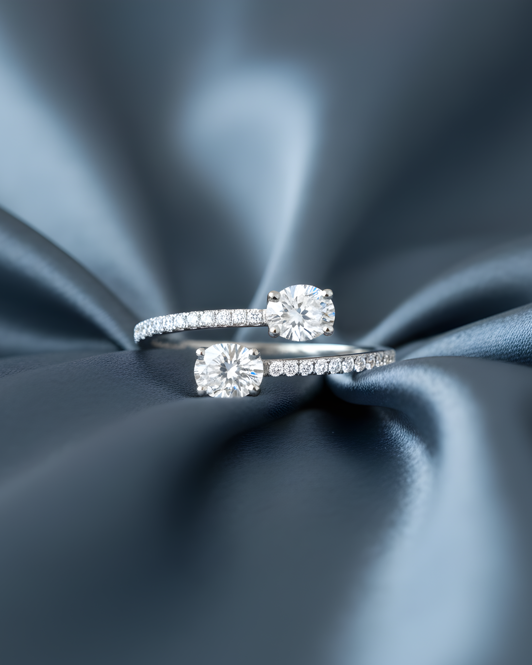 Double Oval Solitaire Ring