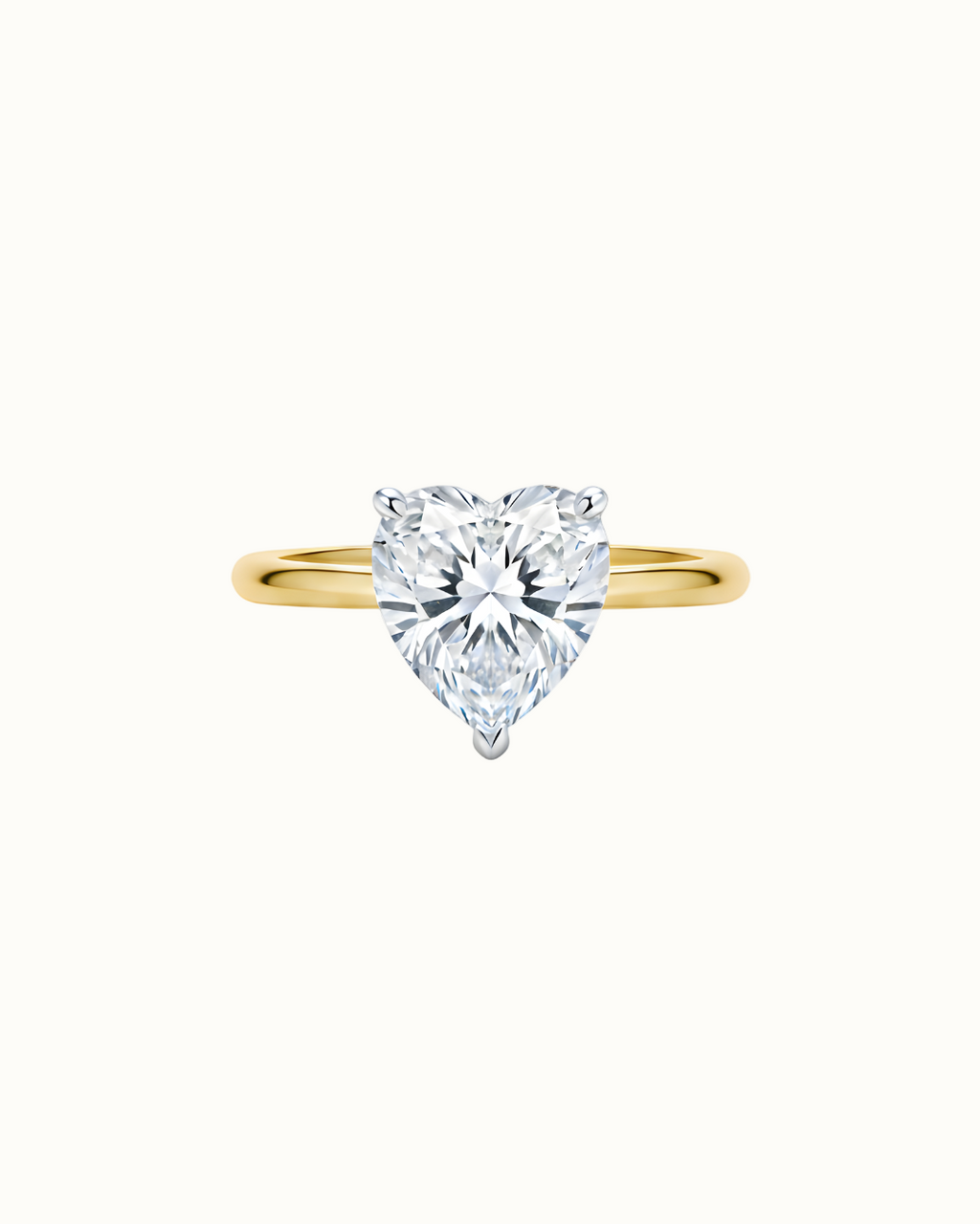 Golden Heart Solitaire Ring