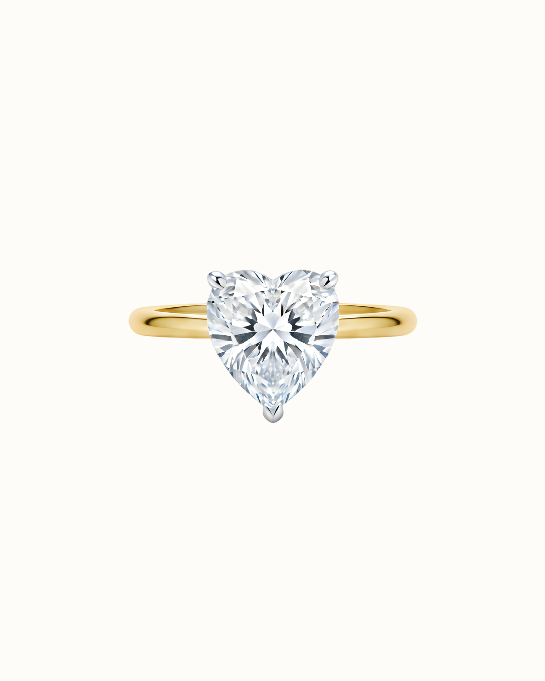 Golden Heart Solitaire Ring
