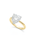 Golden Heart Solitaire Ring
