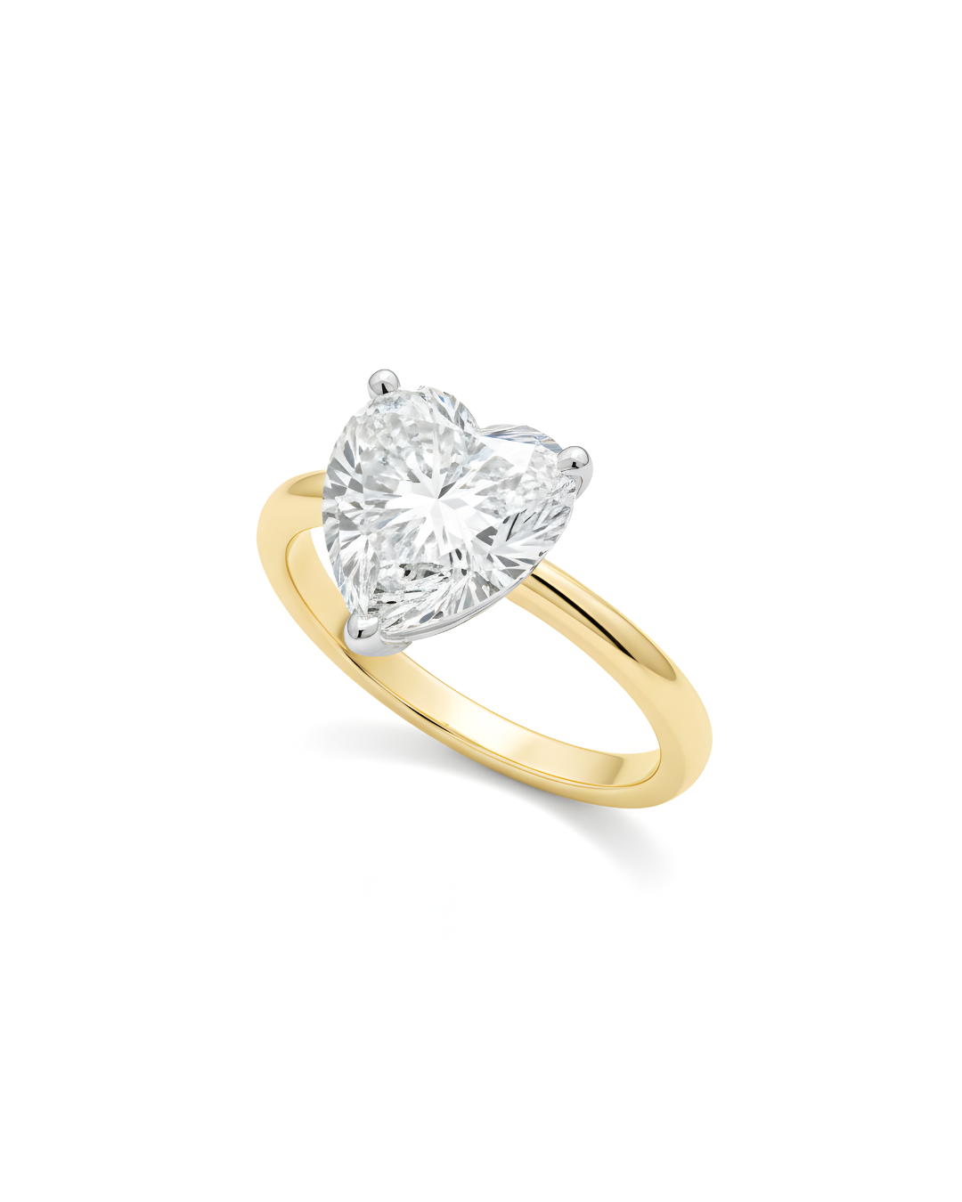 Golden Heart Solitaire Ring