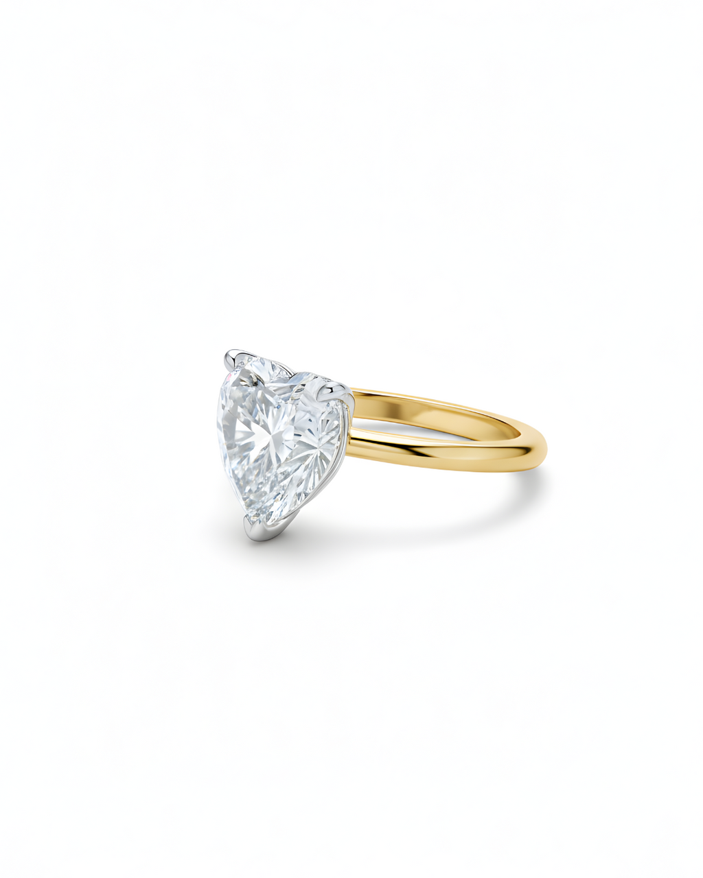 Golden Heart Solitaire Ring