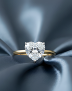 Golden Heart Solitaire Ring