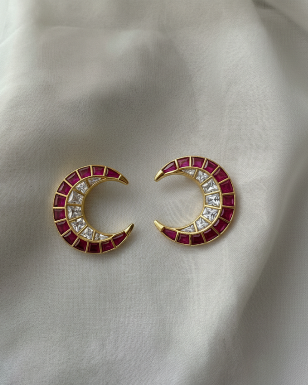 Gulabi Chandra Kundan Earrings