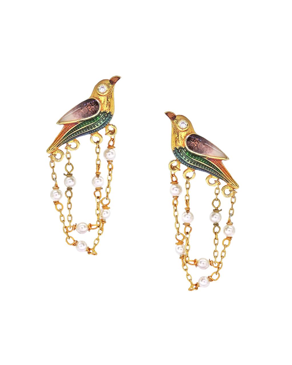 Pakshi Pearl Chain Earrings