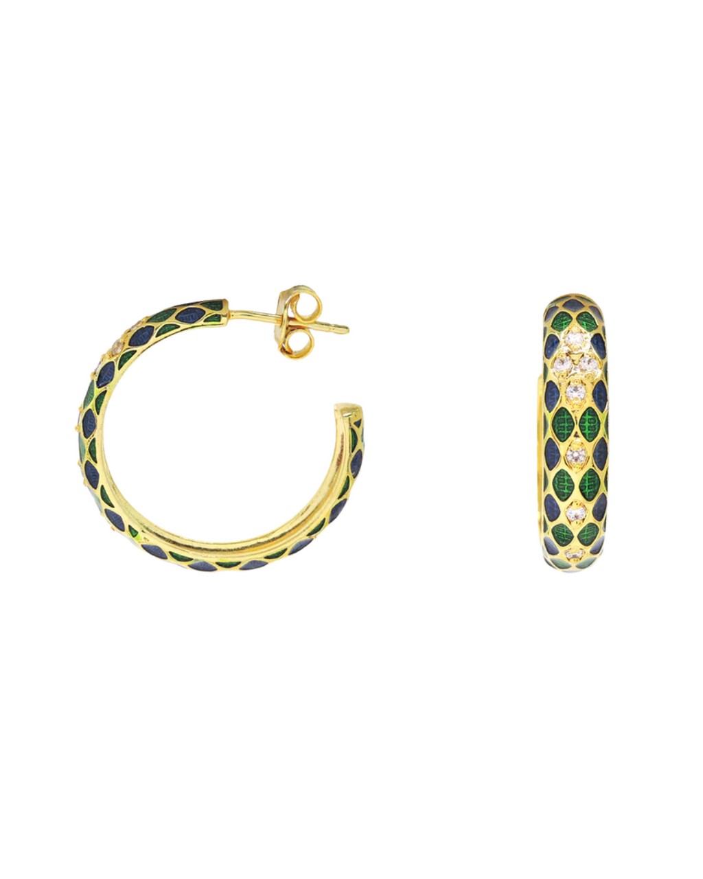 Mosaic Enamel Hoops