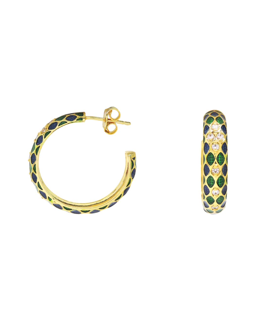 Mosaic Enamel Hoops
