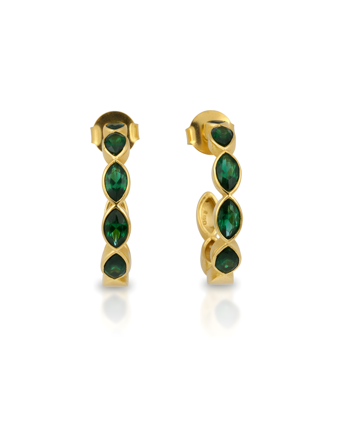 Viridian Kundan Hoops