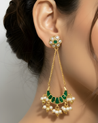 Gulbahar Chandbali Chain Earrings