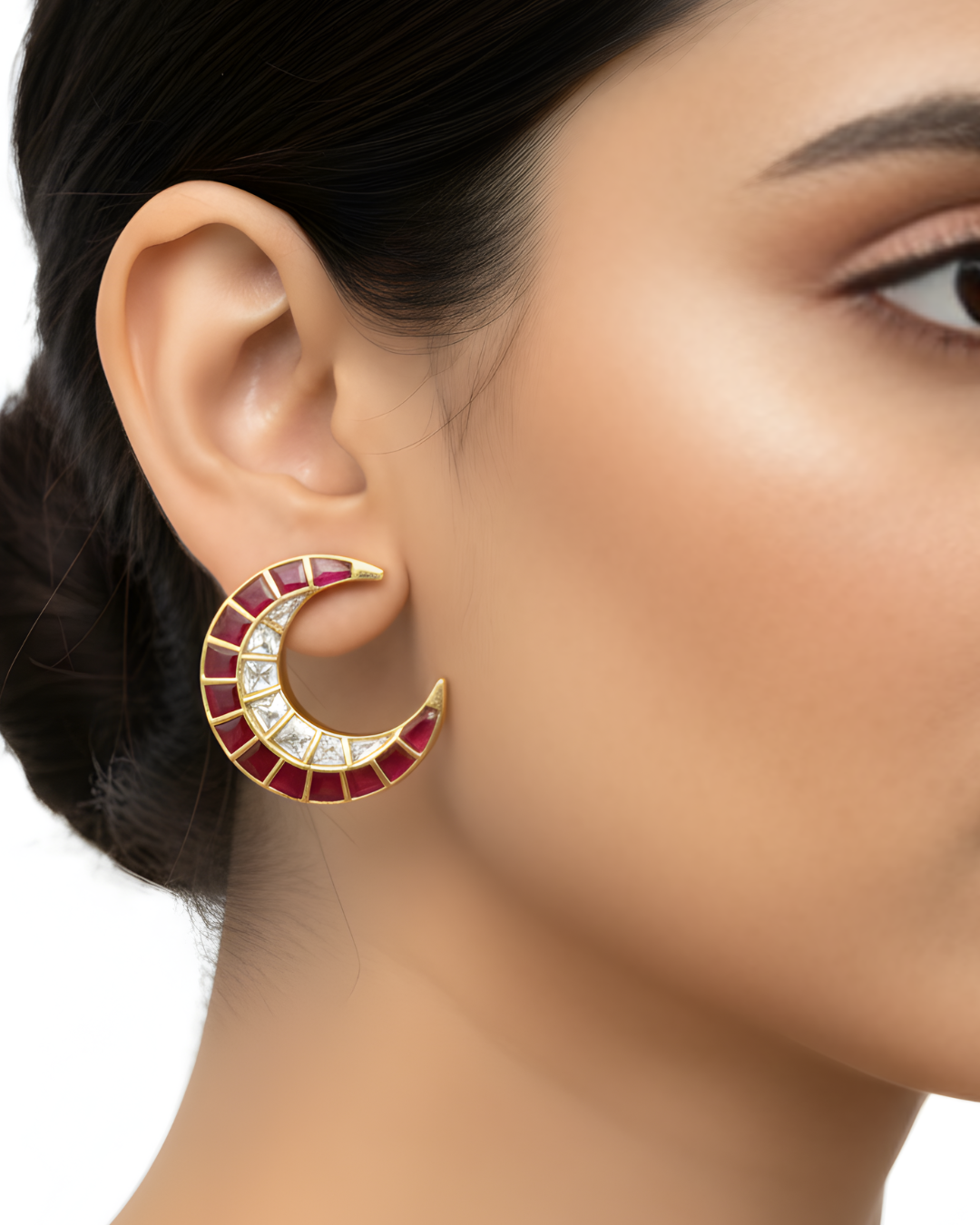 Gulabi Chandra Kundan Earrings