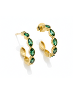 Viridian Kundan Hoops