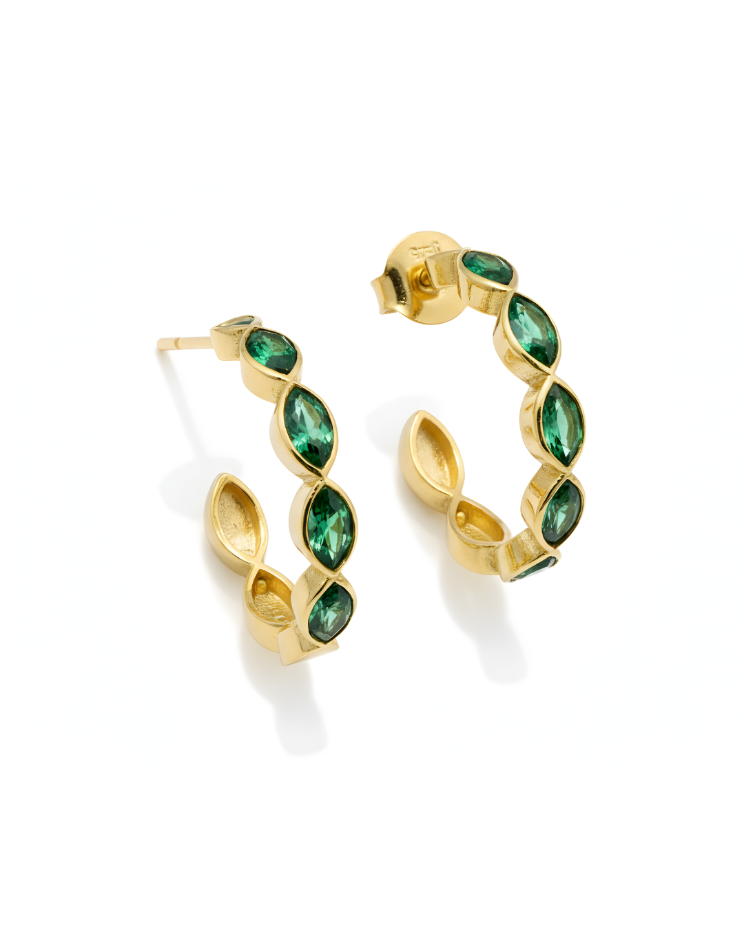 Viridian Kundan Hoops