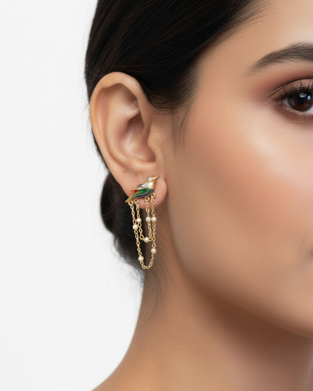 Pakshi Pearl Chain Earrings