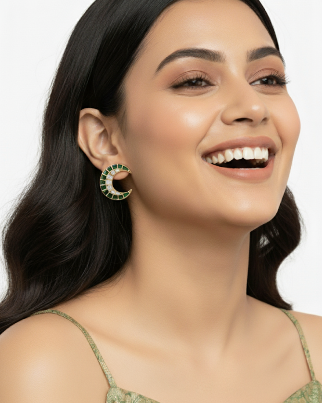 Chandra Verde Kundan Earrings