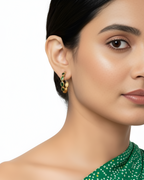 Viridian Kundan Hoops