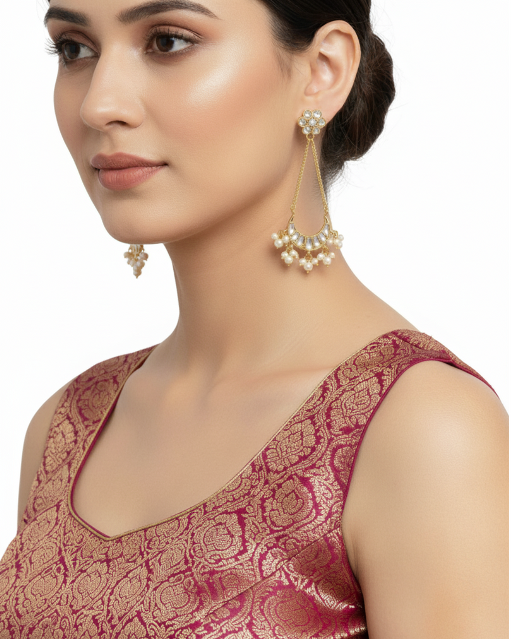 Shvet Chandbali Chain Earrings