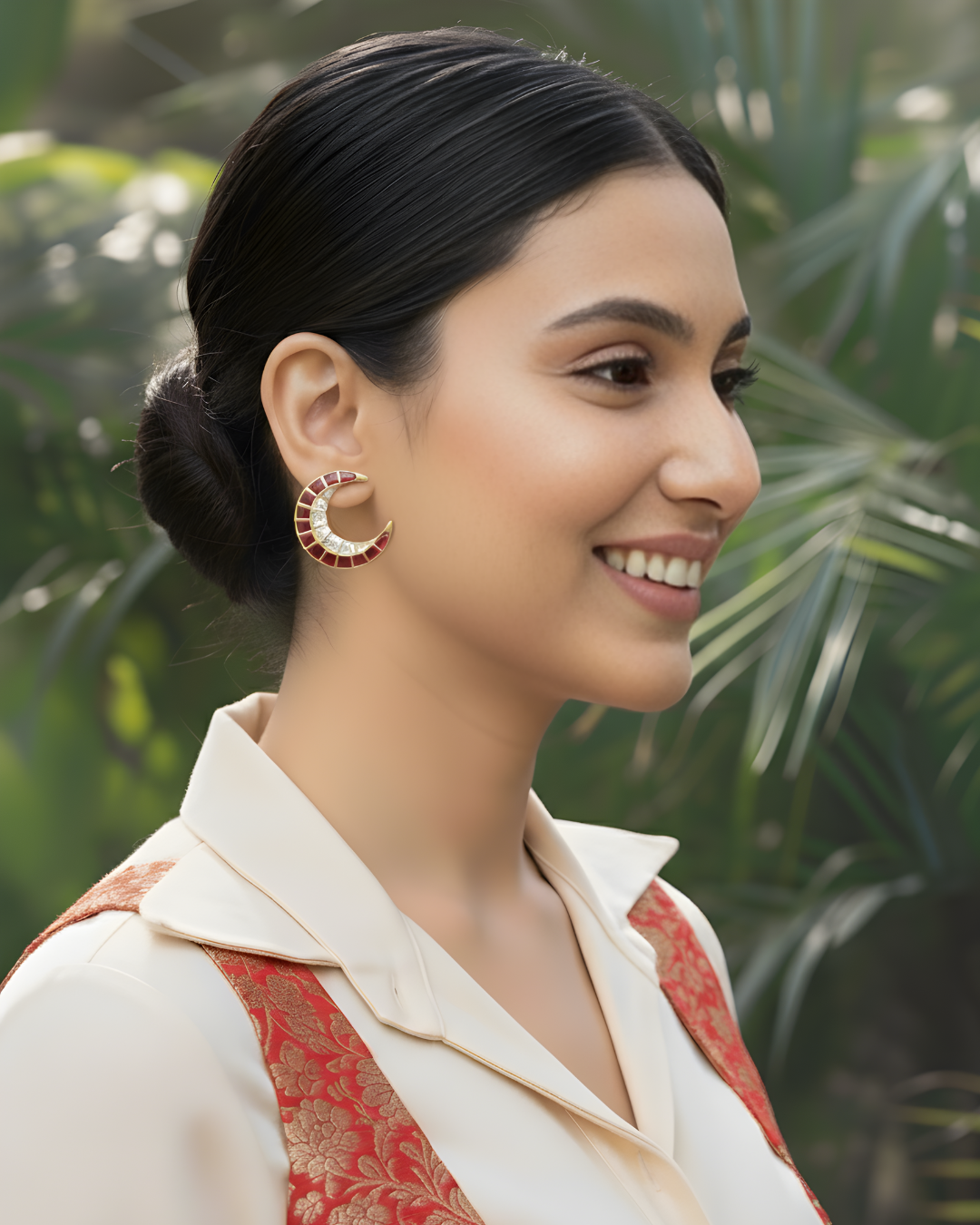 Gulabi Chandra Kundan Earrings