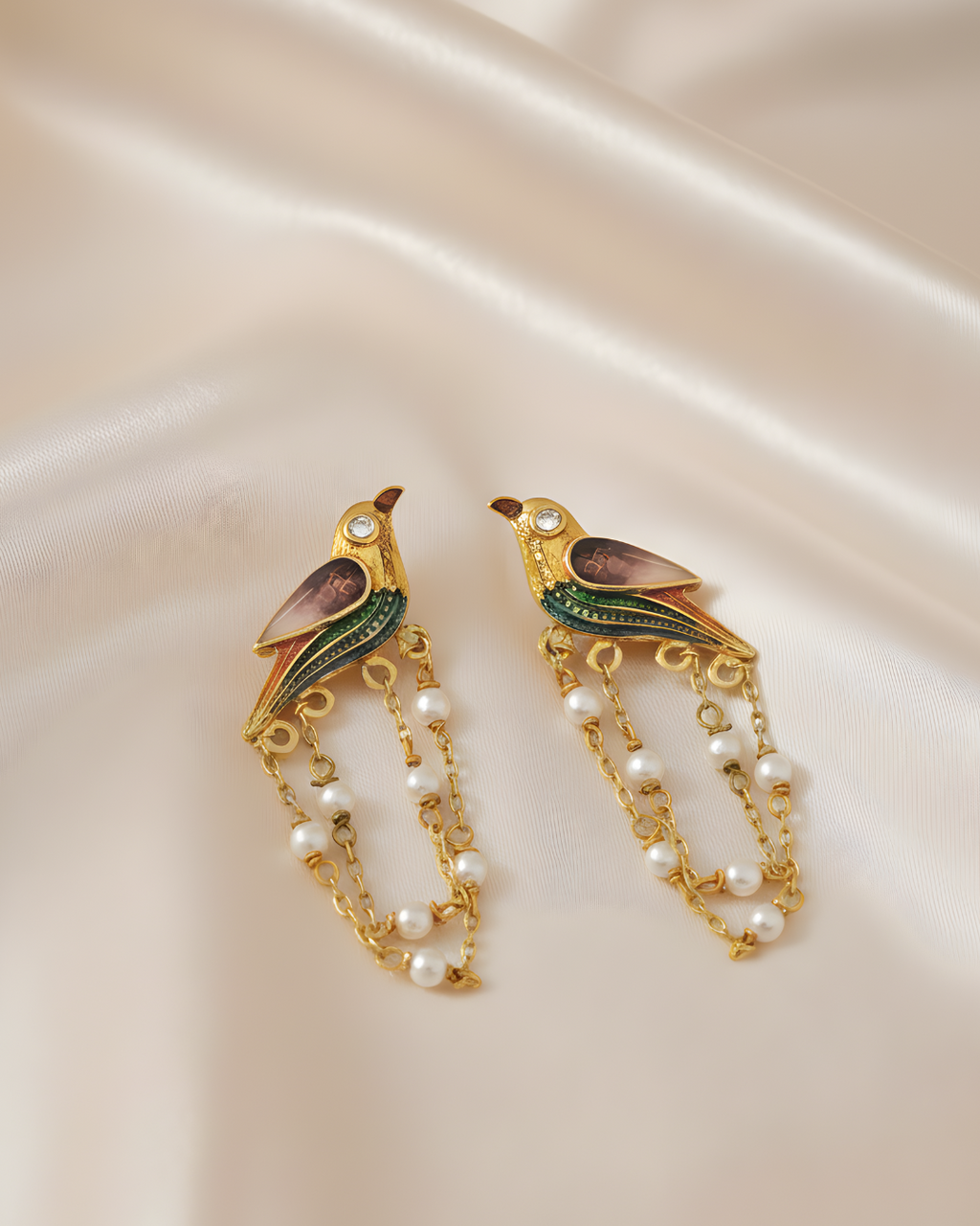 Pakshi Pearl Chain Earrings