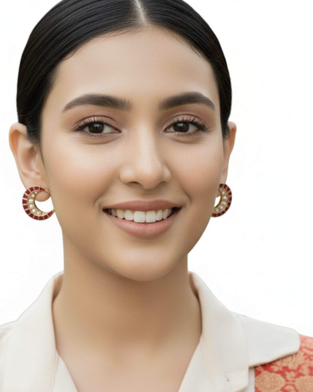 Gulabi Chandra Kundan Earrings