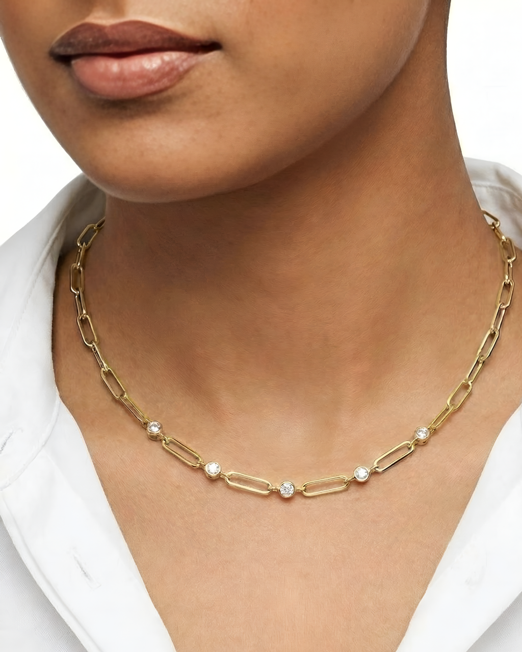 Golden Paperclip Chain Necklace