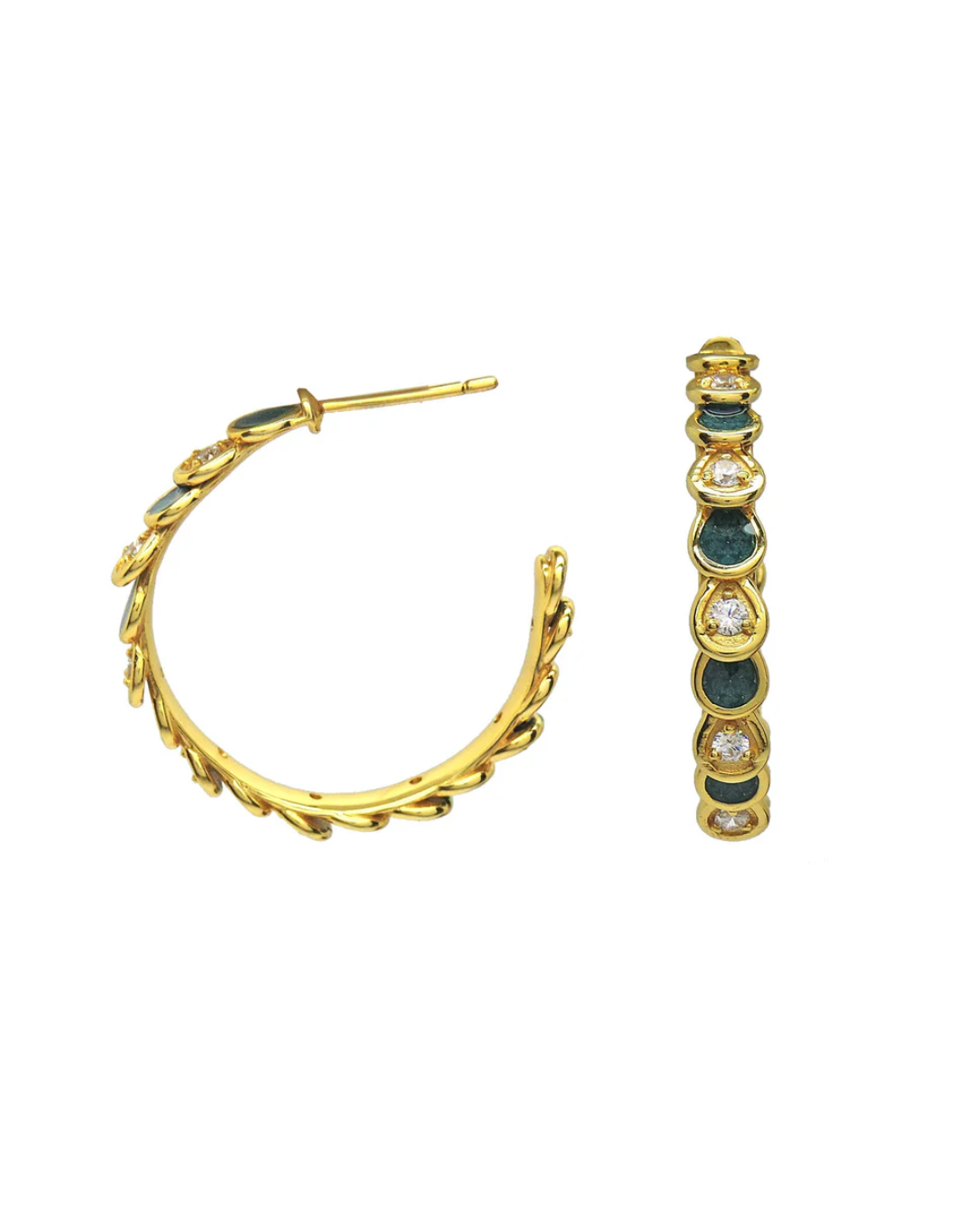 Enamel Ruffled Hoops